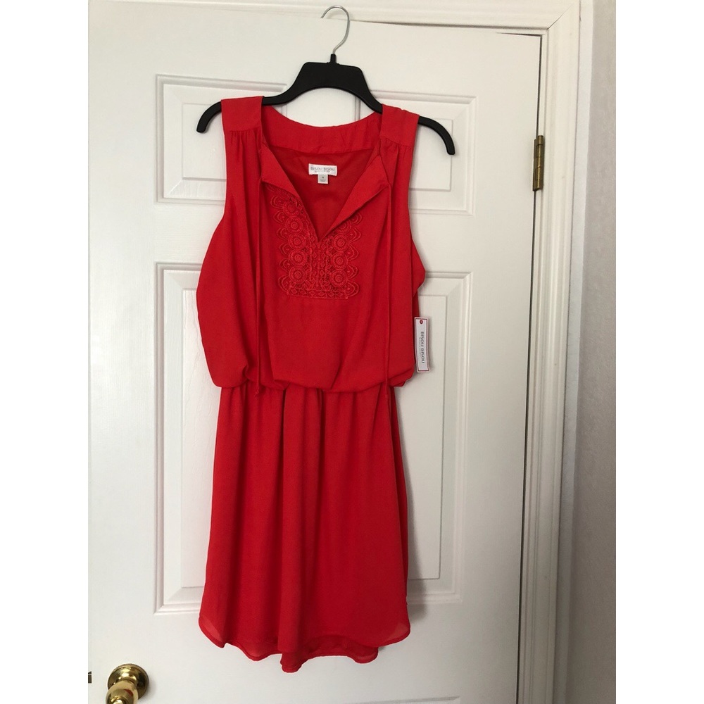 Bright coral bisou bisou dress